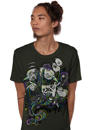olive abstract psychedelic men t-shirt